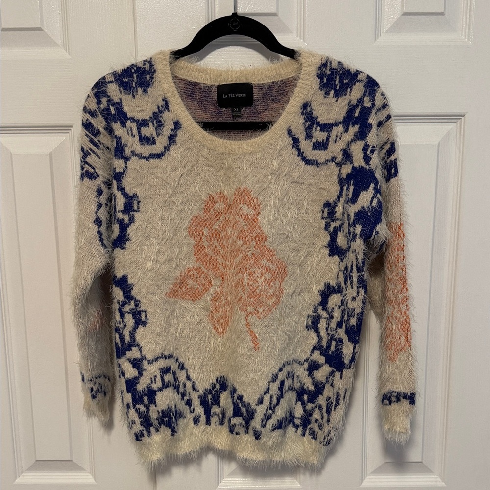 Anthropologie LA FEE VERTE eyelash sweater